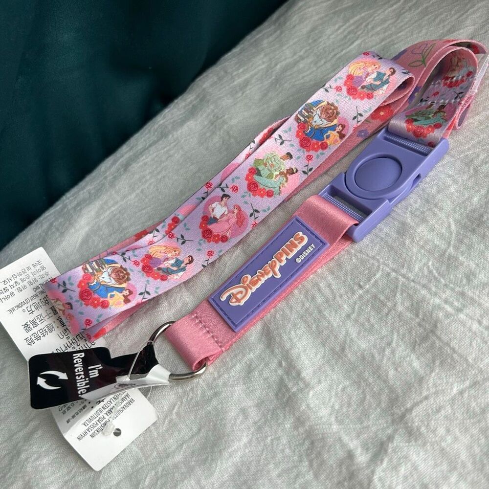 Disney Parks New Princess Couples Reversible Lanyard